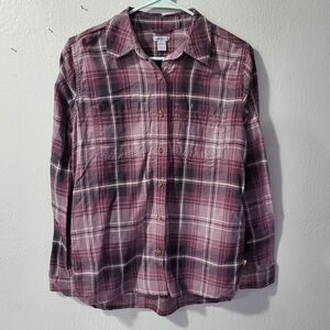 Carhartt Women's Plaid Button-Down Shirt - Purple and Black